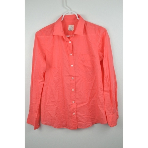 J Crew sz 0 Boy Shirt  Cotton Long Sleeve Button - Picture 2 of 4